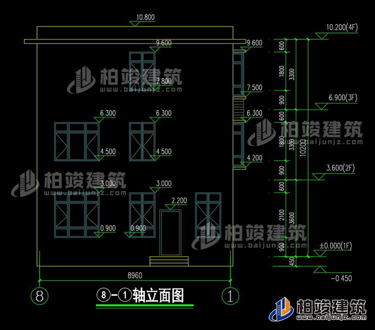 背立面图